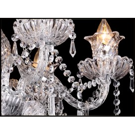 6 Light Clear Candle Style Crystal Chandelier