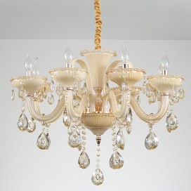 8 Light Champagne Candle Style Crystal Chandelier