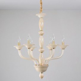 6 Light Champagne Candle Style Crystal Chandelier