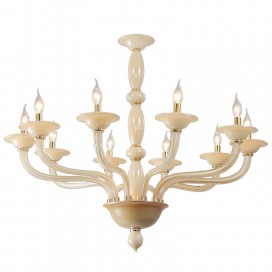 10 Light Champagne Candle Style Crystal Chandelier