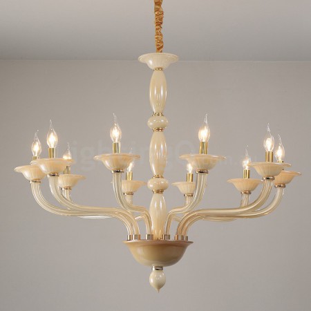 10 Light Champagne Candle Style Crystal Chandelier