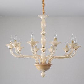 10 Light Champagne Candle Style Crystal Chandelier