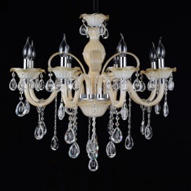 8 Light Champagne Candle Style Crystal Chandelier