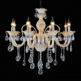 8 Light Champagne Candle Style Crystal Chandelier