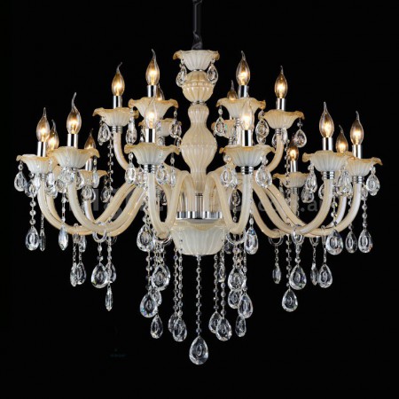 18 Light (12+6) 2 Tiers Champagne Candle Style Crystal Chandelier