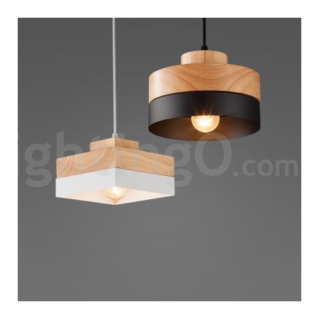 1 Light Modern/ Contemporary Wood Pendant Light