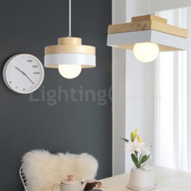 1 Light Modern/ Contemporary Wood Pendant Light