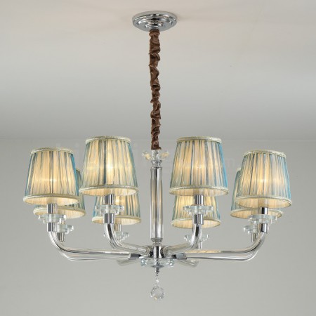 8 Light Silver Candle Style Crystal Chandelier