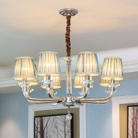 8 Light Silver Candle Style Crystal Chandelier