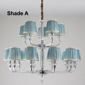 15 Light (10+5) 2 Tiers Silver Candle Style Crystal Chandelier