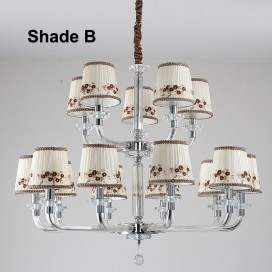 15 Light (10+5) 2 Tiers Silver Candle Style Crystal Chandelier