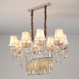 8 Light Silver Cognac Colour Candle Style Crystal Chandelier