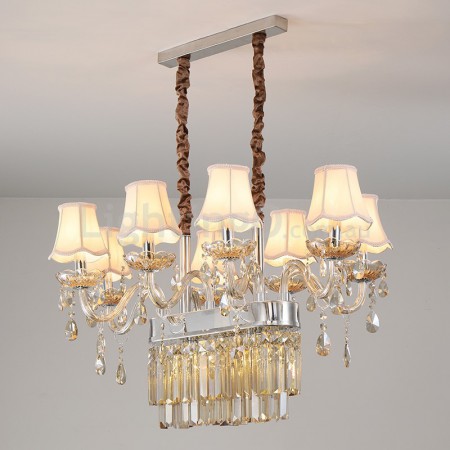 8 Light Silver Cognac Colour Candle Style Crystal Chandelier