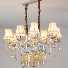 8 Light Silver Cognac Colour Candle Style Crystal Chandelier