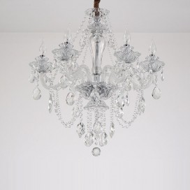 6 Light Clear Candle Style Crystal Chandelier