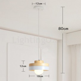 1 Light Modern/ Contemporary Wood Pendant Light