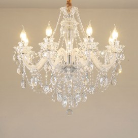 8 Light Clear Candle Style Crystal Chandelier