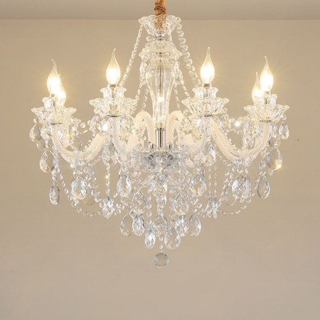 8 Light Clear Candle Style Crystal Chandelier