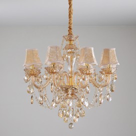 8 Light Amber Candle Style Crystal Chandelier