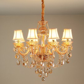 18 Light (12+6) 2 Tiers Amber Candle Style Crystal Chandelier