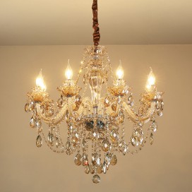 8 Light Cognac Colour Candle Style Crystal Chandelier