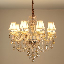 8 Light Cognac Colour Candle Style Crystal Chandelier