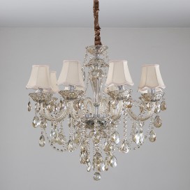 8 Light Cognac Colour Candle Style Crystal Chandelier