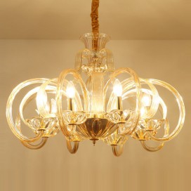 8 Light Champagne Candle Style Crystal Chandelier