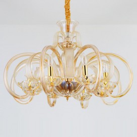 8 Light Champagne Candle Style Crystal Chandelier