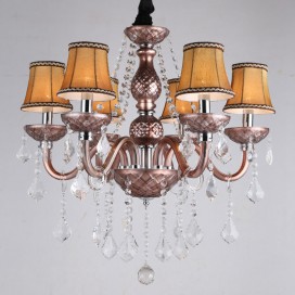 6 Light Coffee Candle Style Crystal Chandelier