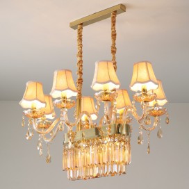 8 Light Amber Candle Style Crystal Chandelier