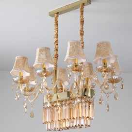 8 Light Amber Candle Style Crystal Chandelier