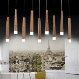 1 Light Modern/ Contemporary Wood Pendant Light