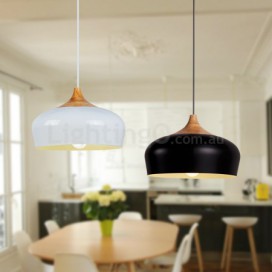 1 Light Modern/ Contemporary Wood Pendant Light