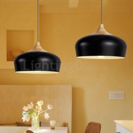 1 Light Modern/ Contemporary Wood Pendant Light