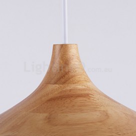 1 Light Modern/ Contemporary Wood Pendant Light