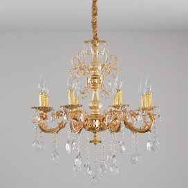 8 Light Zinc Alloy Gold Chandelier