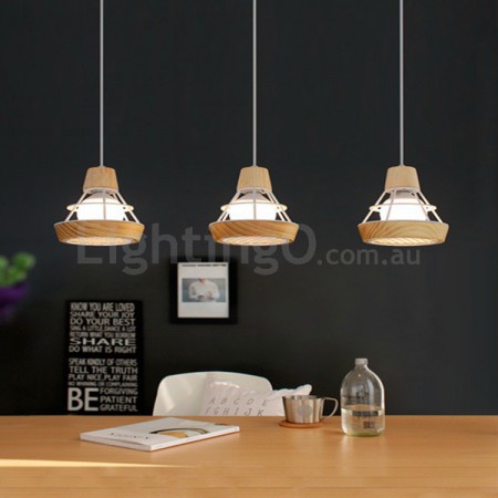 Metal Wooden Pendant Light