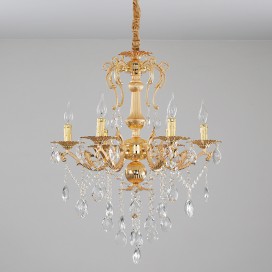 6 Light Zinc Alloy Gold Luxurious Chandelier