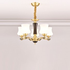 5 Light Brass American Modern Luxurious Chandelier