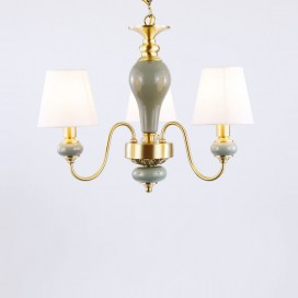 3 Light American Brass Modern Chandelier