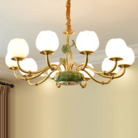 10 Light One Tiers Modern Brass Chandelier