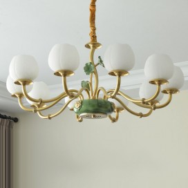 10 Light One Tiers Modern Brass Chandelier