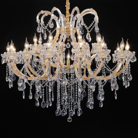 25 Light (16+8+1) 3 Tiers Glode Candle Style Crystal Chandelier