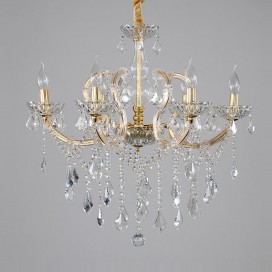 6 Light One Tier Glode Candle Style Crystal Chandelier