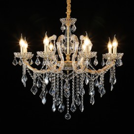 8 Light One Tier Glode Candle Style Crystal Chandelier