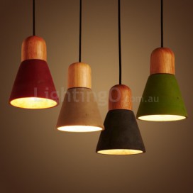 Modern/ Contemporary Wood Multi Colors Cement Pendant Light