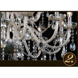 21 (3+6+12) Light Three Tiers Gold Candle Style Crystal Chandelier