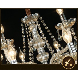 21 (3+6+12) Light Three Tiers Gold Candle Style Crystal Chandelier