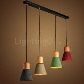 Modern/ Contemporary Wood Multi Colors Cement Pendant Light